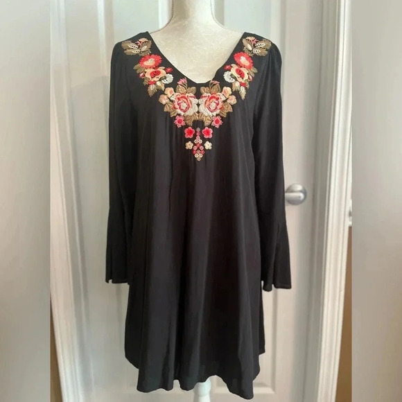 Altar’d State Black Dress with Embroidery - Picture 3 of 9
